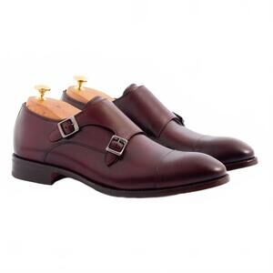 NEW BECKETT SIMONON men's hoyt monkstraps shoe in bordeaux